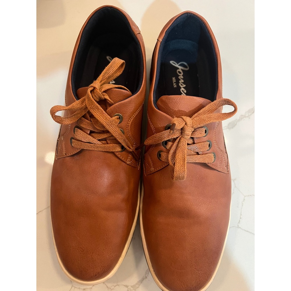 Jousen Milan Mens Casual Oxford Sneakers Brown Lace Up Shoes DCS24063 Size 11.5